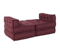 vidaXL Unità di Divano Modulare Tessuto Bordeaux 210 x 140 x 56 cm