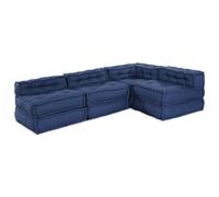 vidaXL Unità di Divano Modulare Tessuto Indaco 210 x 140 x 56 cm