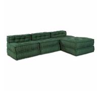 vidaXL Unità di Divano Modulare Tessuto Verde 210 x 140 x 56 cm