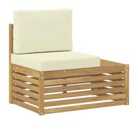vidaXL Unità di Divano Sezionale da Esterno con cuscino Bianco e Crema, Mobili per balcone, design modulare moderno, resistente agli agenti atmosferici per rilassamento elegante