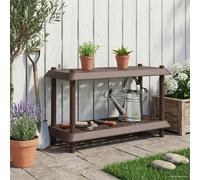 vidaXL Unità di scaffalatura 2 livelli 100 x 40 x 55,5 cm PP Marrone, Mensole flessibili, soluzioni moderne per lo stoccaggio, scaffali per esterni, organizzazione garage, indoor
