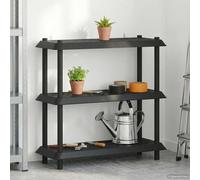 vidaXL Scaffalatura a 3 ripiani, 100 x 40 x 96 cm, in polipropilene, colore antracite, flessibile, soluzione moderna, per esterni, garage, per interni, resistente ai raggi UV