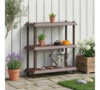 vidaXL Unità di scaffalatura 3 livelli 100 x 40 x 96 cm PP Marrone, Mensole flessibili, soluzioni moderne per lo stoccaggio, scaffali per esterni, organizzazione garage, indoor