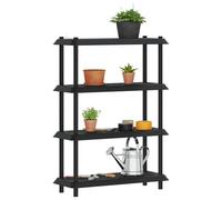 vidaXL Unità di scaffalatura 4 livelli 100 x 40 x 136,5 cm PP, Mensole flessibili, soluzioni moderne per lo stoccaggio, scaffali per esterni, organizzazione garage, indoor