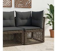 vidaXL Unità divano angolare Grigio polyrattan, Sofa rustico per esterni, resistente alle intemperie, in rattan sintetico, cuscini in schiuma, facile da pulire