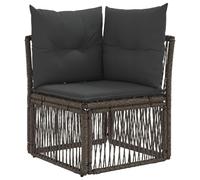 vidaXL Unità divano angolare Grigio polyrattan, Sofa rustico per esterni, resistente alle intemperie, in rattan sintetico, cuscini in schiuma, facile da pulire