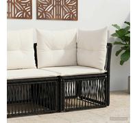 vidaXL Unità divano angolare Nero polyrattan, Sofa rustico per esterni, resistente alle intemperie, in rattan sintetico, cuscini in schiuma, facile da pulire