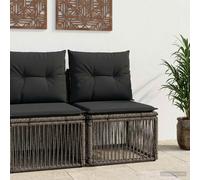 vidaXL Unità divano senza braccioli Grigio polyrattan, Sofa rustico per esterni, resistente alle intemperie, in rattan sintetico, cuscini in schiuma, facile da pulire