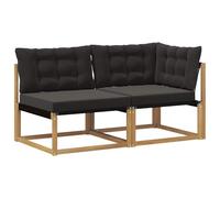 vidaXL Unità Divano Sezionale con cuscino Bianco 162,5 x 83 x 73 cm, Mobili da balcone, stile esterno moderno, set lounge in legno massello di acacia per relax e comfort versatile nel giardino