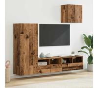 vidaXL Unità per TV a Muro 4 pz Legno vecchio Legno ingegnerizzato