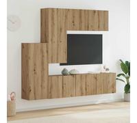 vidaXL Unità TV da Parete 5 pcs Rovere artigianale Legno multistrato