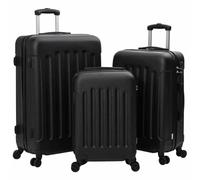 vidaXL Set di valigie 3 pezzi guscio rigido nero 20 pollici 24 pollici 28 pollici ABS