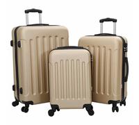 vidaXL Valigia con blocco 3 pz Champagne 50 x 31 x 78 cm Plastica ABS