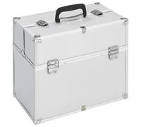 vidaXL Valigia per Cosmetici 37x24x35 cm Argento in Alluminio
