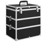 vidaXL Valigia per Cosmetici 37x24x40 cm Nera in Alluminio