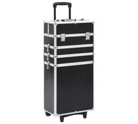 vidaXL Valigia Trolley per Cosmetici Alluminio Nero Design Coccodrillo