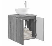 vidaXL Vanidad con lavabo da parete Sonoma grigio, 49,5 x 35 x 63 cm, mobile da bagno moderno, lavabo da parete compatto, armadio resistente all'acqua, soluzione organizzativa efficace