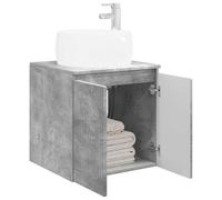 vidaXL Vanity con lavabo da parete grigio cemento, 49,5 x 44,5 x 66 cm, vanità moderna, armadio montato a parete, lavabo funzionale, design minimalista, stile compatto