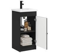 vidaXL Vanity da bagno con lavabo nero, 42 x 40 x 84,5 cm, set di mobili per bagno, soluzioni moderne, accessori minimalista, design salvaspazio