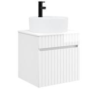 vidaXL Vanity Lavabo montato a parete, bianco lucido,