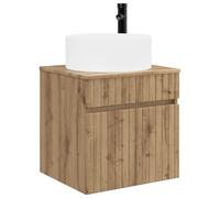 vidaXL Vanity Lavabo montato a parete in rovere artigianale,