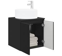 vidaXL Vanity Lavabo montato a parete, nero,