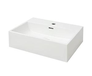 vidaXL Vasca con foro per rubinetto, in ceramica, 51,5 x 38,5 x 15 cm, colore: bianco