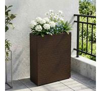 vidaXL Vasetto alto 55 x 22 x 70 cm Sì, Vaso rettangolare elegante, resistente alle intemperie, supporto in rattan per giardino, un tocco chic per i fiori