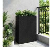 vidaXL Vasetto alto Nero 55 x 22 x 70 cm polyrattan