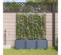 vidaXL Vasi da giardino 1 pz Grigio 120 x 40 x 142 cm Plastica