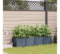 vidaXL Vasi da giardino 1 pz Grigio 160 x 40 x 37.5 cm Plastica