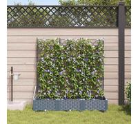 vidaXL Vasi da giardino 1 pz Grigio chiaro 120 x 40 x 126 cm Plastica