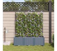 vidaXL Vasi da giardino 1 pz Grigio chiaro 120 x 40 x 142 cm Plastica