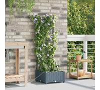 vidaXL Vasi da giardino 1 pz Grigio chiaro 40 x 40 x 126 cm Plastica