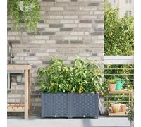 vidaXL Vasi da giardino 1 pz Grigio chiaro 80 x 40 x 37.5 cm Plastica