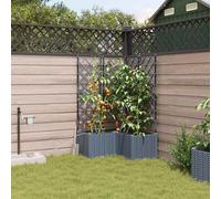 vidaXL Vasi da giardino 1 pz Grigio chiaro 80 x 80 x 142 cm Plastica