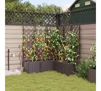 vidaXL Vasi da giardino 1 pz Marrone 120 x 120 x 142 cm Plastica