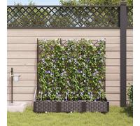 vidaXL Vasi da giardino 1 pz Marrone 120 x 40 x 126 cm Plastica