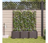 vidaXL Vasi da giardino 1 pz Marrone 120 x 40 x 142 cm Plastica