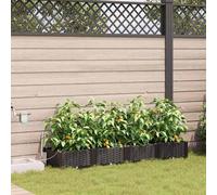 vidaXL Vasi da giardino 1 pz Marrone 160 x 40 x 22 cm Plastica