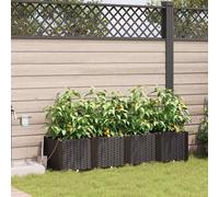 vidaXL Vasi da giardino 1 pz Marrone 160 x 40 x 37.5 cm Plastica