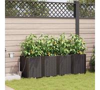 vidaXL Vasi da giardino 1 pz Marrone 160 x 40 x 52 cm Plastica