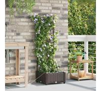 vidaXL Vasi da giardino 1 pz Marrone 40 x 40 x 126 cm Plastica
