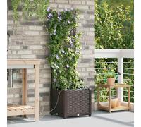 vidaXL Vasi da giardino 1 pz Marrone 40 x 40 x 142 cm Plastica