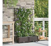 vidaXL Vasi da giardino 1 pz Marrone 80 x 40 x 126 cm Plastica