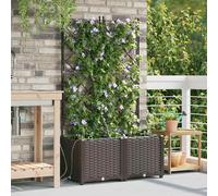 vidaXL Vasi da giardino 1 pz Marrone 80 x 40 x 142 cm Plastica