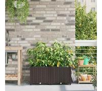 vidaXL Vasi da giardino 1 pz Marrone 80 x 40 x 37.5 cm Plastica