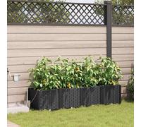 vidaXL Vasi da giardino 1 pz Nero 160 x 40 x 37.5 cm Plastica