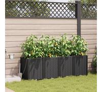 vidaXL Vasi da giardino 1 pz Nero 160 x 40 x 52 cm Plastica