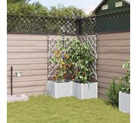 vidaXL Vasi da giardino 1 pz Reticolo Bianco 80 x 80 x 142 cm Plastica